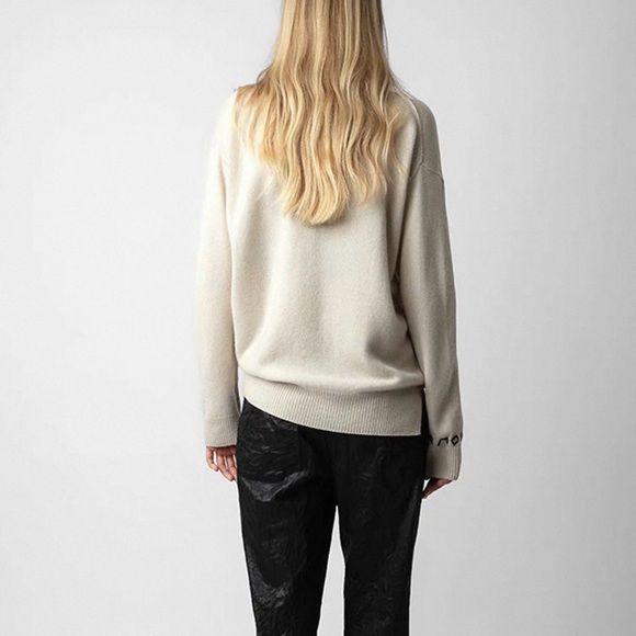 Zadig & Voltaire Cashmere Sweater NWT Amour Heart White - Picture 2 of 10